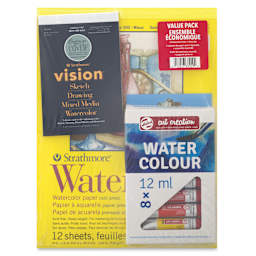 Strathmore 300 Series and Talens Art Creation Watercolor Bundle - Set of 4, Watercolor Pads and Paint Set