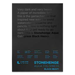 Legion Stonehenge Aqua Black Heavy Watercolor Block - 9 x 12