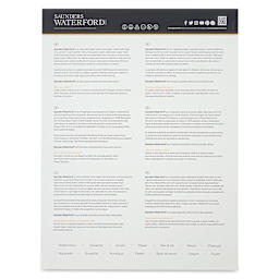 Saunders Waterford Watercolor Pad - 12" x 16", Hot Press, 140 lb, 12 Sheets (Back cover)