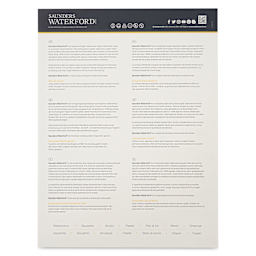 Saunders Waterford Watercolor Pad - 12" x 16", Rough, 140 lb, 12 Sheets (Back cover)