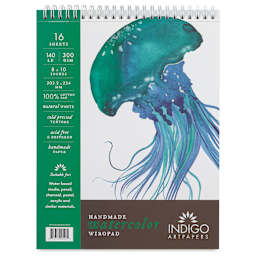 Indigo Artpapers Watercolor Wiropad - 8" x 10", front cover