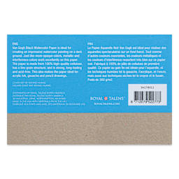 Van Gogh Black Watercolor Paper Pad - 4" x 6", back cover