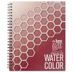 Bee Elite Watercolor Pad - 9" x 12", 30 Sheets, 140 lb, Spiral Bound