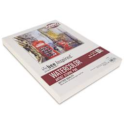 Bee Inspired Watercolor Jumbo Artist Pad - 9" x 12", laid flat