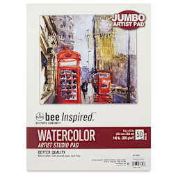 Bee Inspired Watercolor Jumbo Artist Pad - 9" x 12", front cover