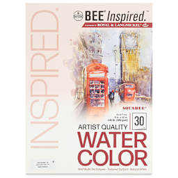 Bee Inspired Tape Bound Watercolor Pad - 9" x 12", 300 gsm, 30 Sheets