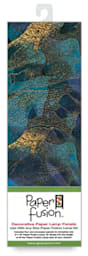 Paper Fusion Decorative Paper Lamp Panels - Turquoise and Navy Marble Momi pattern in package