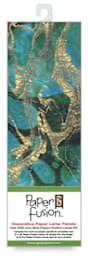Paper Fusion Decorative Paper Lamp Panels - Gold and Turquoise Marble Momi pattern in package