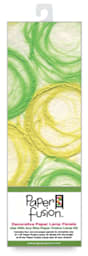 Paper Fusion Decorative Paper Lamp Panels - Green and Yellow Whimzy pattern in package