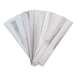 Hygloss Chain Strips - Pre-Cut Holographic strips shown in fan