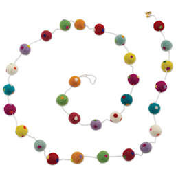 Giftsland Felt Pom Pom Garlands - Garland of large Assorted Color with Dots Pom Poms