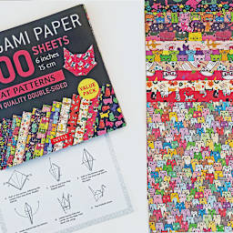 Tuttle Origami Pack Cat Patterns, Assorted Sheets