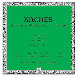 Arches Watercolor Block - 12" x 12", Cold Press, 20 Sheets