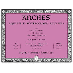 Arches Watercolor Block - 18" x 24", Hot Press, 20 Sheets