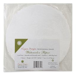 Shizen Watercolor Paper -  12" Round Deckle Edge, Cold Press, 5 Sheets