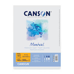 Canson Montval Tape Bound Watercolor Pad -  9" x 12", 140 lb, 12 Sheets, front cover
