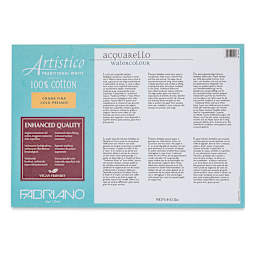 Fabriano Artistico Enhanced Watercolor Block - Traditional White, Cold Press, 14" x 20" (back)