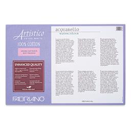 Fabriano Artistico Enhanced Watercolor Block - Extra White, Hot Press, 12" x 18" (back)