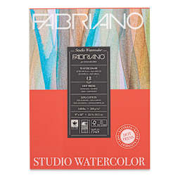 Fabriano Studio Watercolor Pad - 9" x 12", 300 gsm, Hot Press, 12 Sheets (front cover)