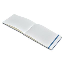 Moleskine Art Collection Watercolor Album - 5" x 8-1/4", Landscape, 72 Pages, Cornflower Blue (open to show paper)
