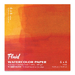 Fluid Easy-Block Watercolor Paper Block - 6" x 6", 15 Sheets