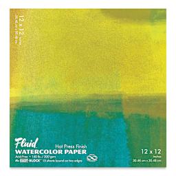 Fluid Easy-Block Watercolor Paper Block - 12" x 12", Hot Press, 15 Sheets