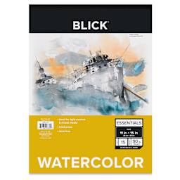 Blick Essentials Watercolor Pad - 11" x 15", 90 lb, Tapebound, 15 Sheets, front of pad