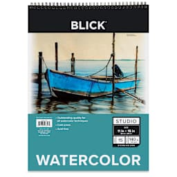 Blick Studio Watercolor Pad - 11" x 15", 140 lb, Spiral-bound, 15 Sheets, front of pad