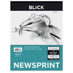Blick Studio Newsprint Pad - 9" x 12", 50 Sheets front of pad