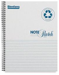 Horizontal Spiral Bienfang Notesketch Pad, showing lines across bottom half of page 