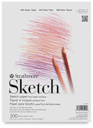 Strathmore 200 Series Sketch Pad - front cover of 9" x 12" pad, Tape Bound on Top 