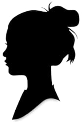 sHygloss Black Silhouette Paper - Silhouette profile of young girl with hair up
