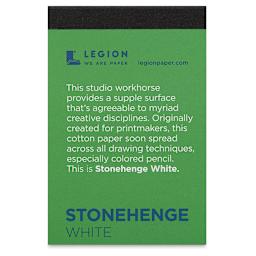 Legion Stonehenge Mini Drawing Paper Pad - 2-1/2" x 3-3/4", White, 15 Sheets