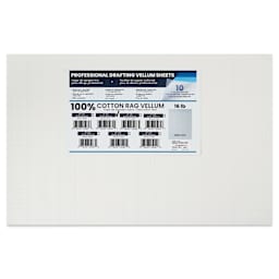 Pacific Arc Gridded Drafting Vellum Pack - 4 x 4 Grid, 11" x 17". Pkg of 10, packaging