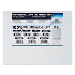 Pacific Arc Gridded Drafting Vellum Pack - 4 x 4 Grid, 8-1/2" x 11". Pkg of 10, packaging