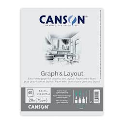 Canson Foundation Graph Pad - 8-1/2" x 11", 4" x 4" Grid, 40 Sheets, front cover