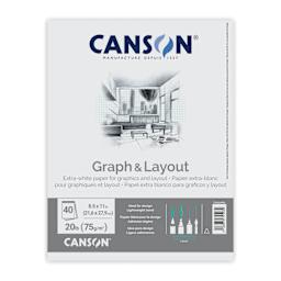 Canson Foundation Graph Pad - 8-1/2" x 11", 8" x 8" Grid, 40 Sheets, front cover