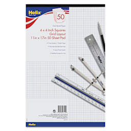 Helix Graph Bond Paper Pad - 11" x 17", 4 x 4, front of pad