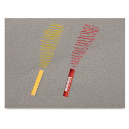 Canson Ingres Drawing Papers, exampel of texture with yellow and red pastels
