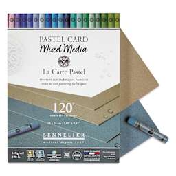 Sennelier La Carte Pastel Card Mixed Media Pad - Shades of Grey, 7" x 9-1/2", single sheets shown