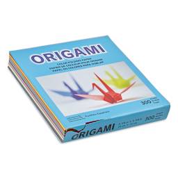 Aitoh Basic Origami Pack - 5-7/8" x 5-7/8", Pkg of 300 Sheets front of packaging, angled view