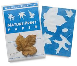Nature Print Paper  Outside of Package and picture with leaves