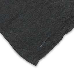 Black Ink Soft Unryu Paper - Corner of Black sheet to show color and texture