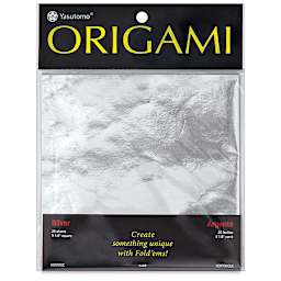 Yasutomo Silver Origami Papers - Front view of Silver package