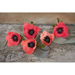 Lia Griffith Crepe Paper - Extra Fine, Strawberry and Tulip Pink, Set of 2 Rolls completed flower project