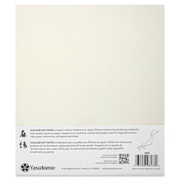 Yasutomo Asagami Paper, back of packaging