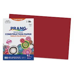 Prang Medium Weight Construction Paper - Holiday Red, 12" x 18", Pkg of 50 Sheets
