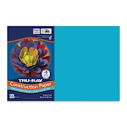 Pacon Tru-Ray Construction Paper - 12" x 18", Atomic Blue, 50 Sheets