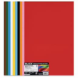 Blick Premium Colored Art Paper - 12" x 18", Assorted, 50 Sheets, front