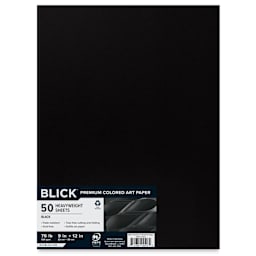 Blick Premium Colored Art Paper - 9" x 12", Black, 50 Sheets, front